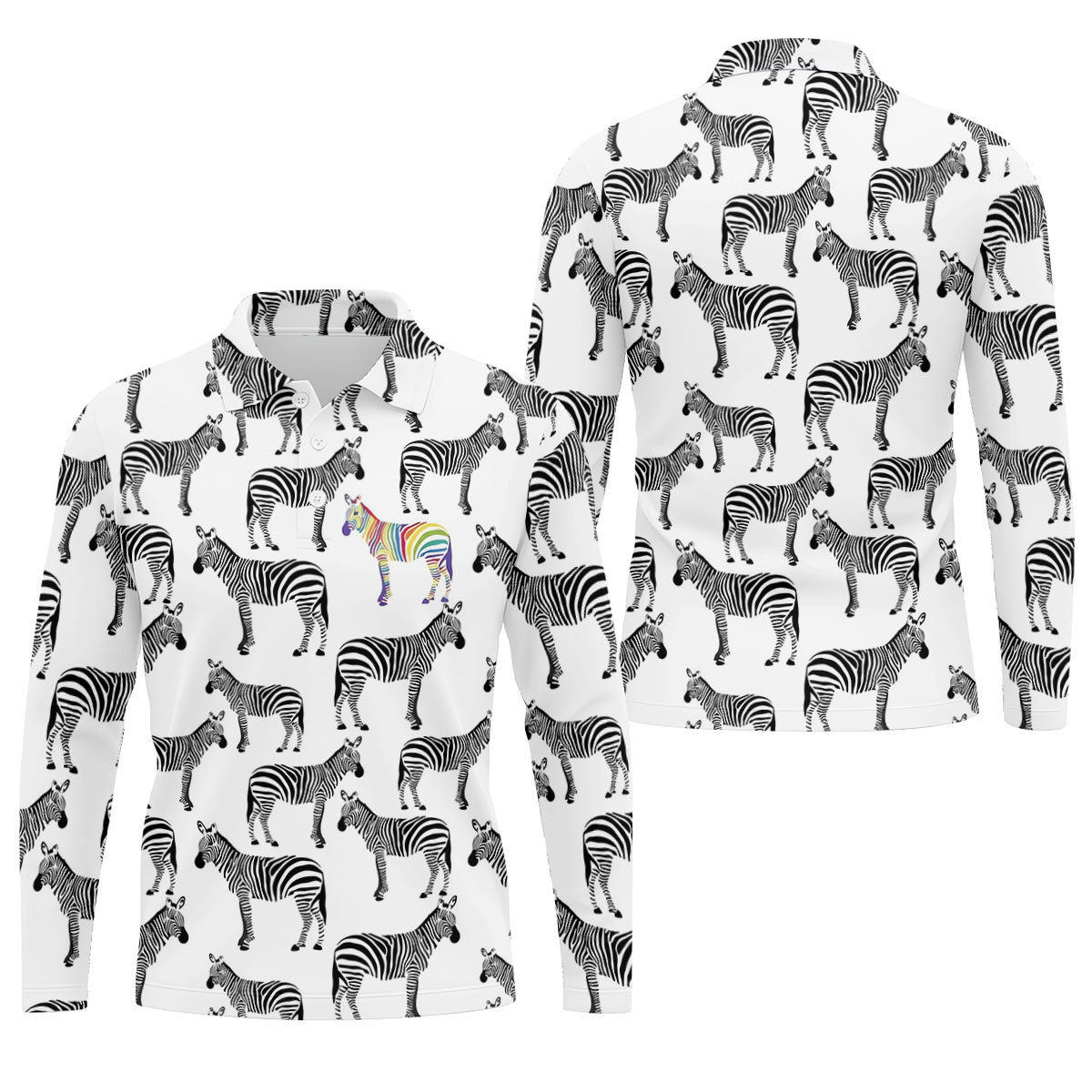Rainbow Zebra Be Yourself Pride Month Support Golf Tops For Men, LGBT Community Polo Shirt Men