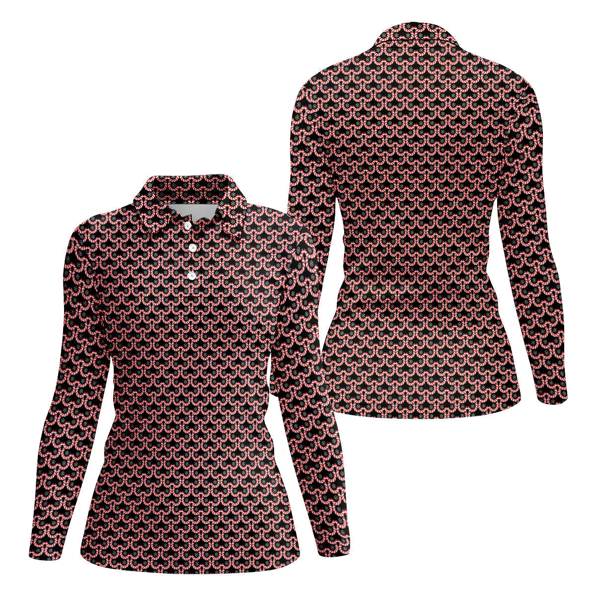 Christmas Snowflake Pattern Golf Shirt, Women Golf Top, Ladies Sleeveless Tops, Women's Golf Shirts