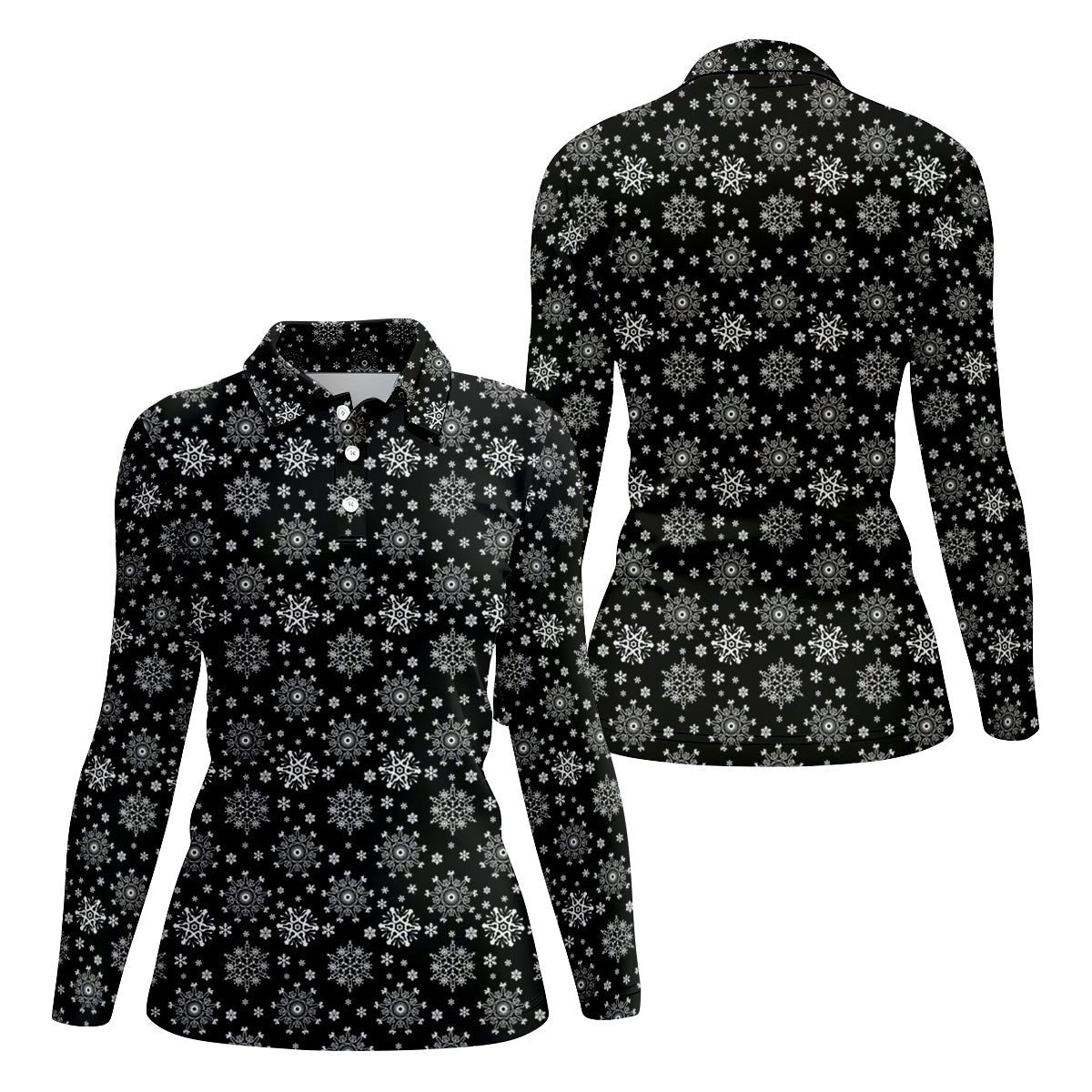 Dirty Funny Adult Humor Snowflakes Black Golf Shirt, Fun Women's Golf Shirts, Christmas Golf Shirt, Ladies Golf Shirts