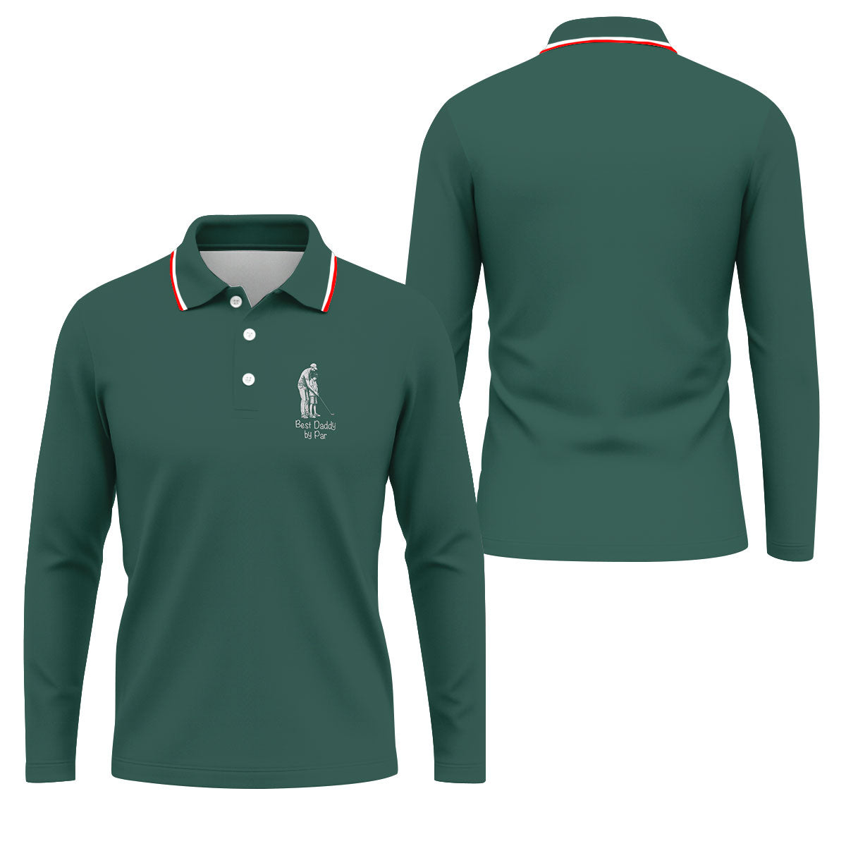 Best Dad Papa By Par Custom Photo Father's Day Golf Shirt, Golf Gift For Dad, Golf Polo For Men