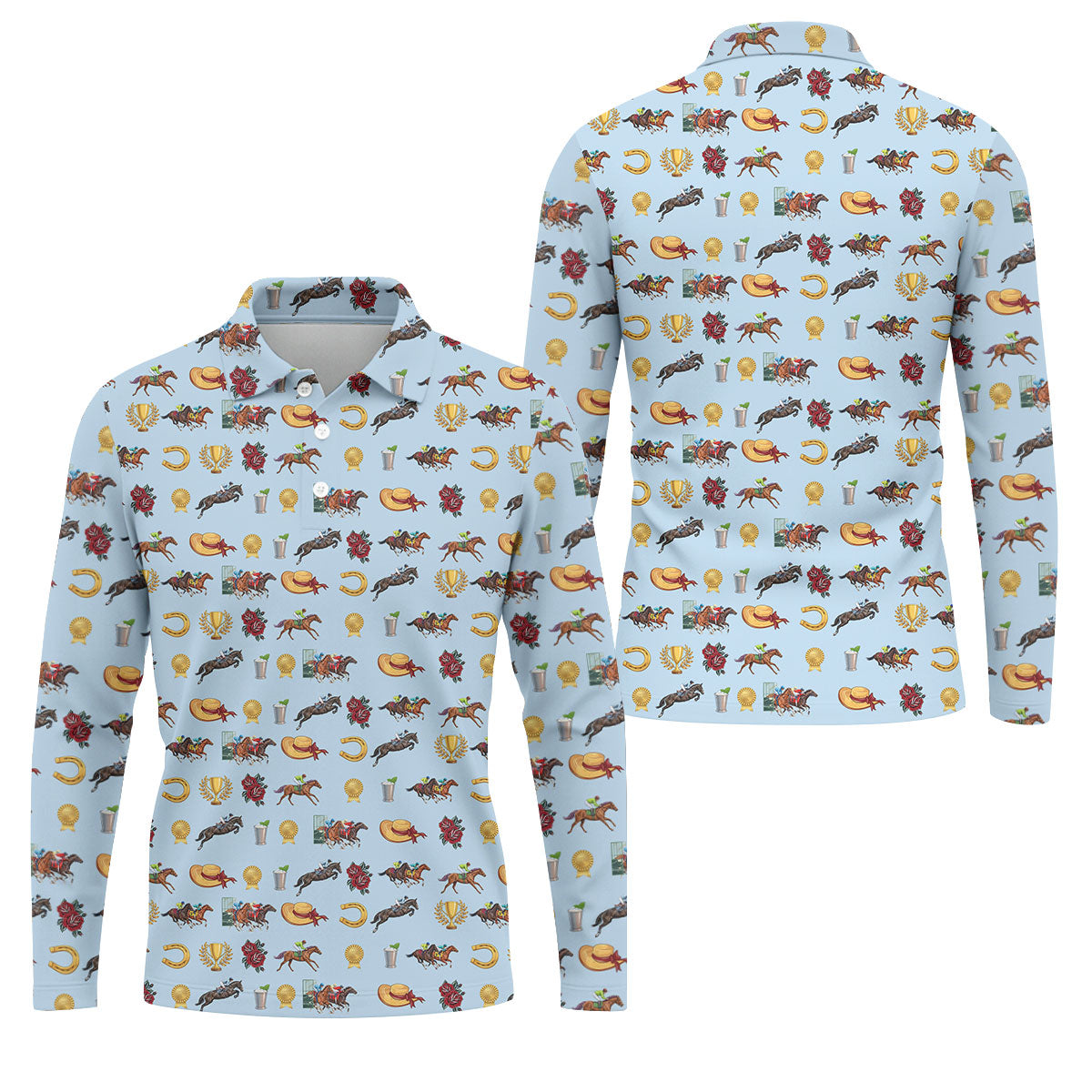 Run For The Roses Horse Ride Racing Golf Tops For Men, Golf Shirts For Men, Polo Shirtor Men