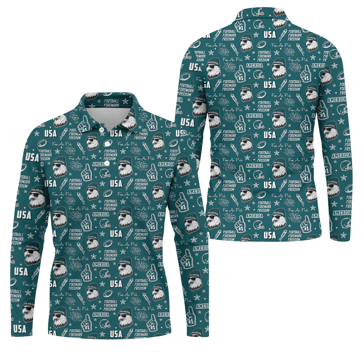 Swoop Eagle Midnight Green Sport Polo, American Football League Gift Ideas For Football Fans