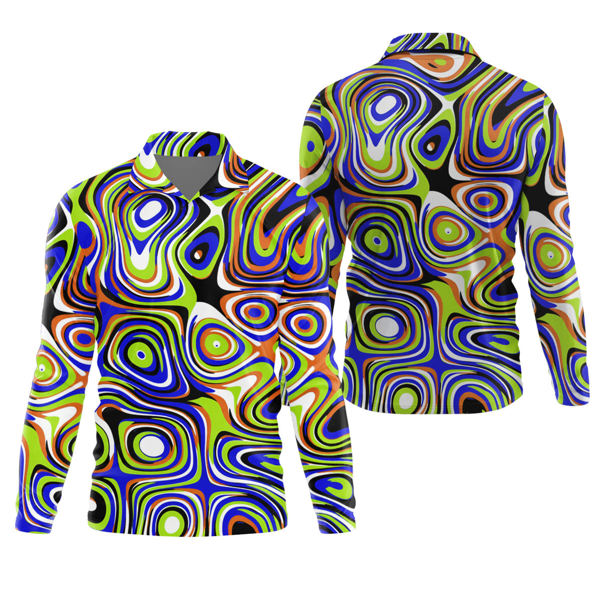 Blue And Green Fluid Art Cool Golf Shirt, Golf Tops For Men, Golf Shirts For Men, Golf Gift For Men