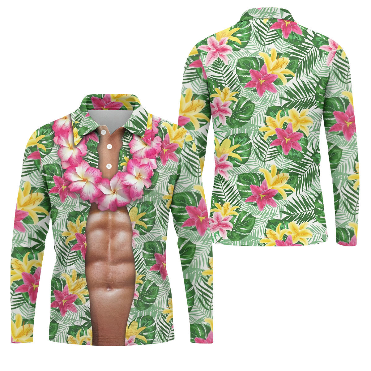 Muscle Costume Hawaiian Golf Shirt, Men's Funny Golf Shirts, Polo ShirtFor Men