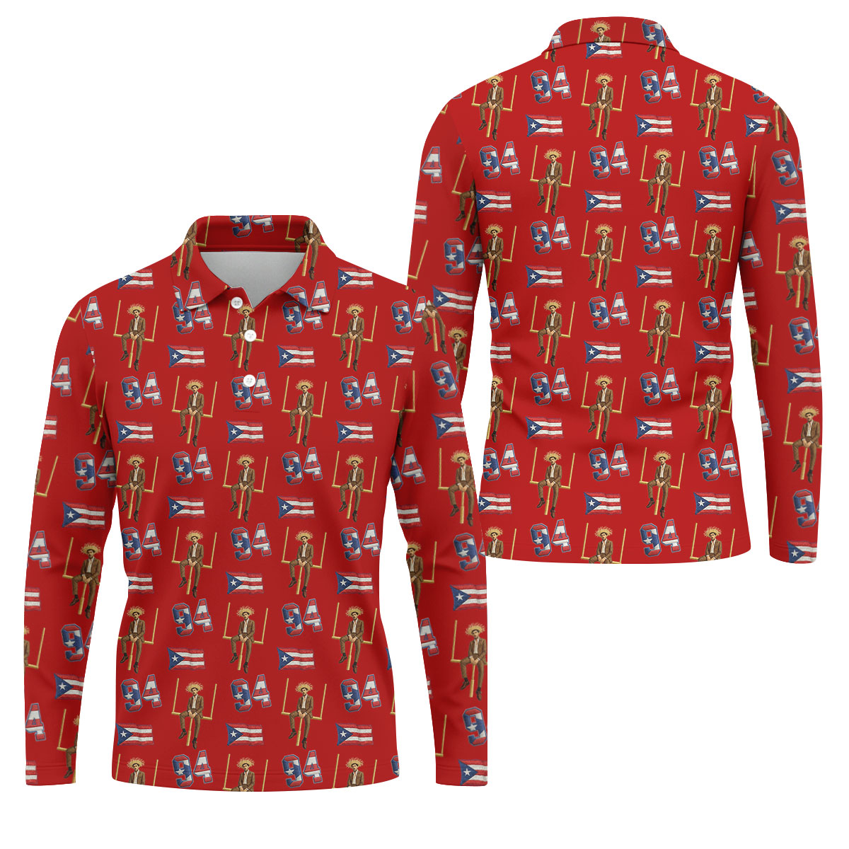 Bad Bunny Benito Bowl Football Theme Red Men Polo, American Football League Gift Ideas For Football Fans