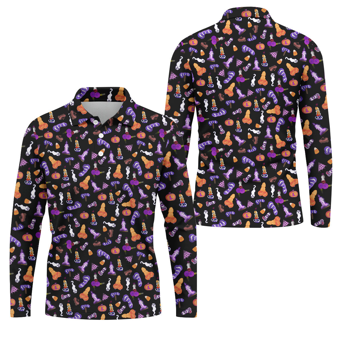 Funny Dirty Black And Purple Halloween Golf Shirt, Fun Golf Shirts For Men, Cool Golf Gift, Halloween Gift