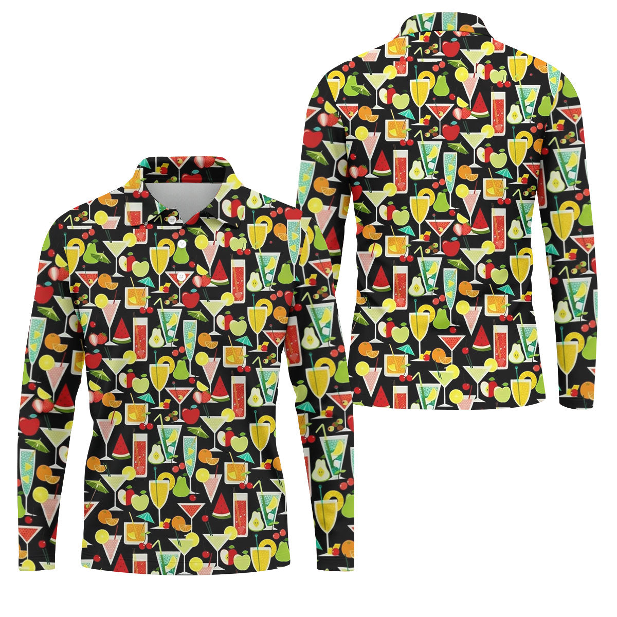 Refreshing Summer Cocktails Funny Golf Shirt, Summer Drinks Golf Tops For Men, Golf Shirts For Men