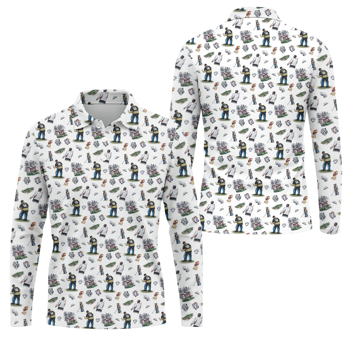 30th Anniversary Sport Movie Character Iconic Moments White Golf Shirt, Men's Funny Golf Shirts, Golf Shirts For Men