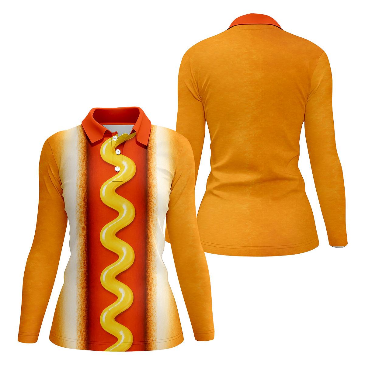 Hot Dog Suit Golf Shirt, Humorous Food Lover Pattern, Golf Shirt For Women