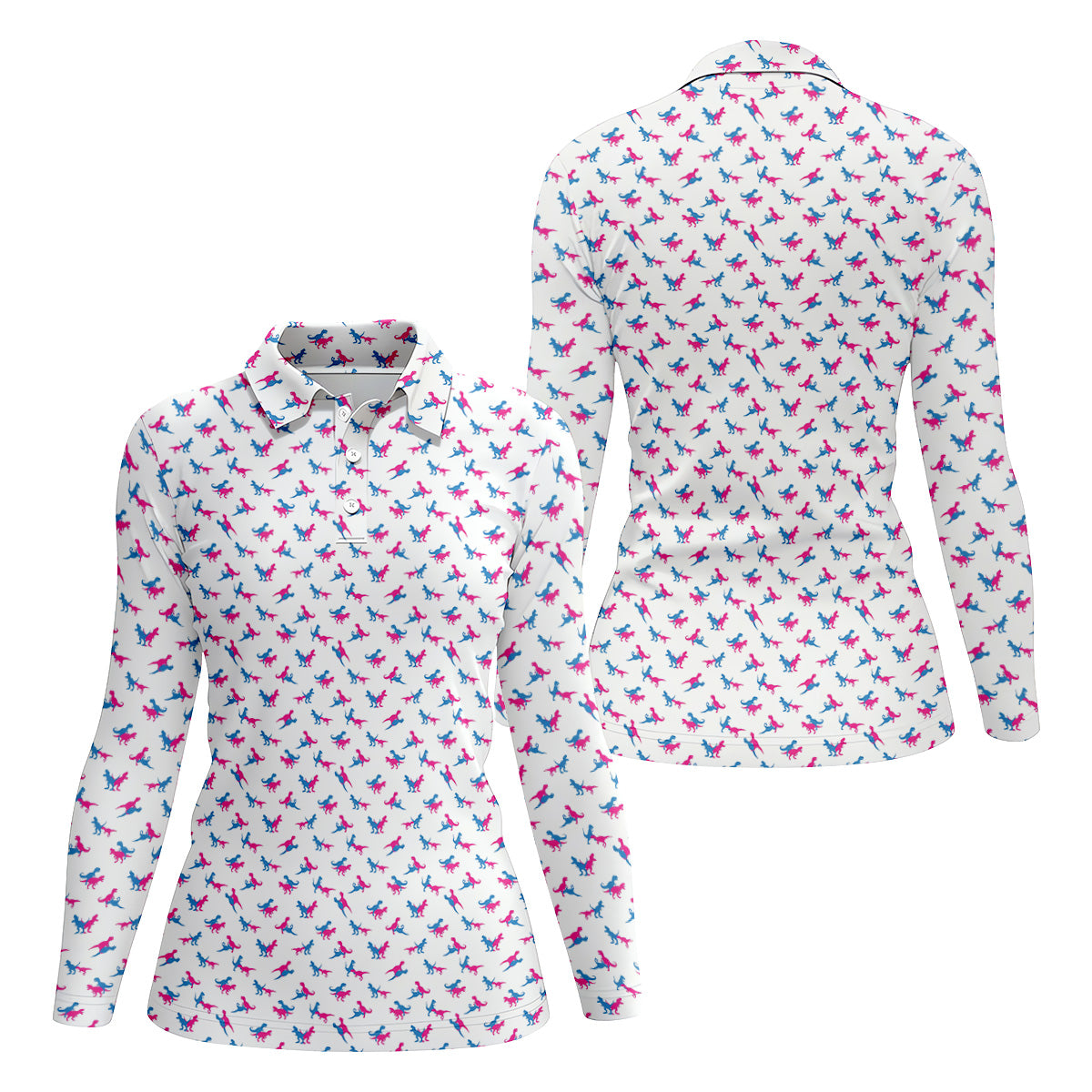 Funny Dinosaur Naughty Position Women's Golf Tops, Valentines Golf Gift, Golf Gift For Ladies