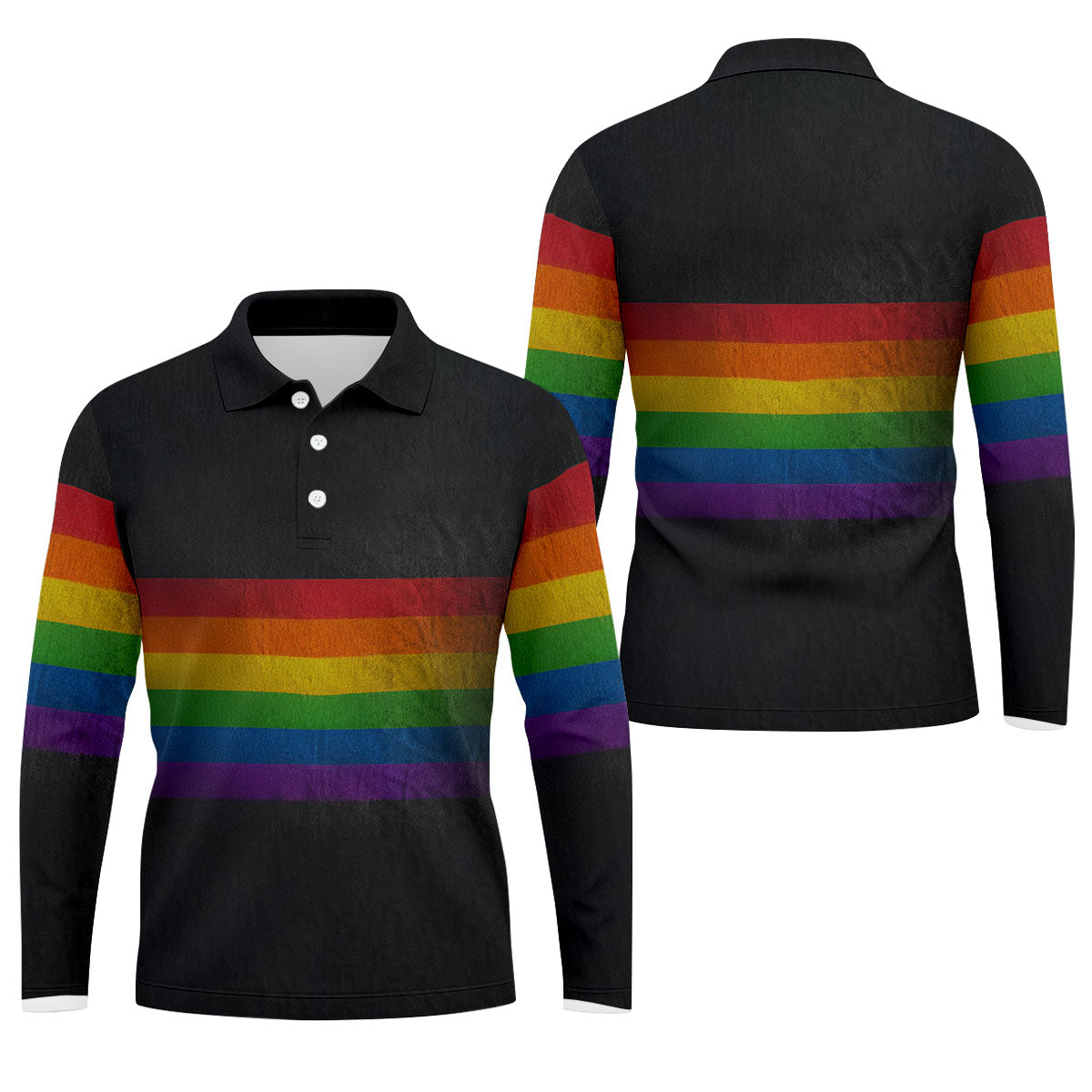Pride Rainbow Flag Retro Golf Shirt, LGBTQ Month Polo Shirtor Men, Golf Shirts For Men