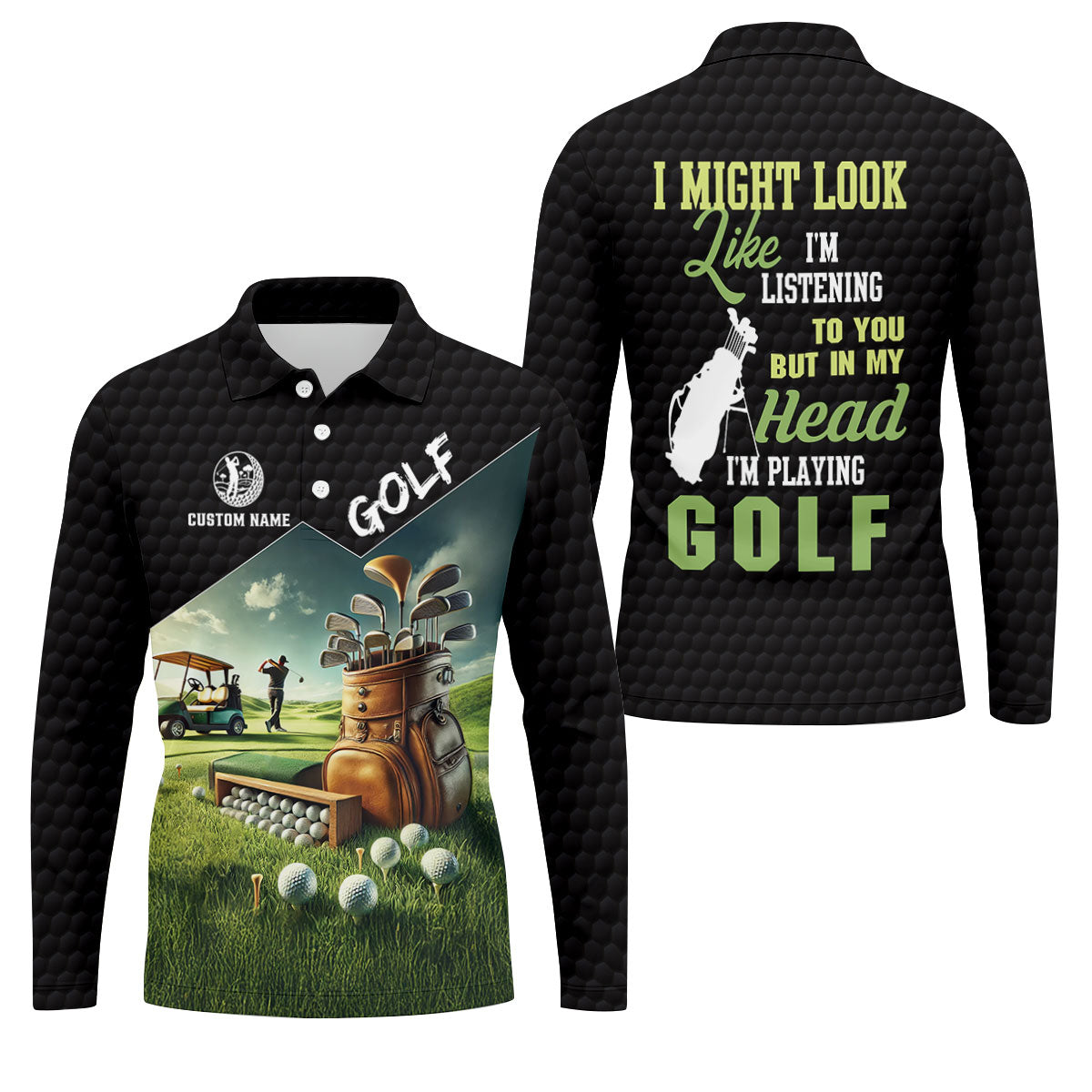 In My Head I'm Playing Golf Funny Golf Shirt, Custom Golf Shirts, Golf Shirts For Men