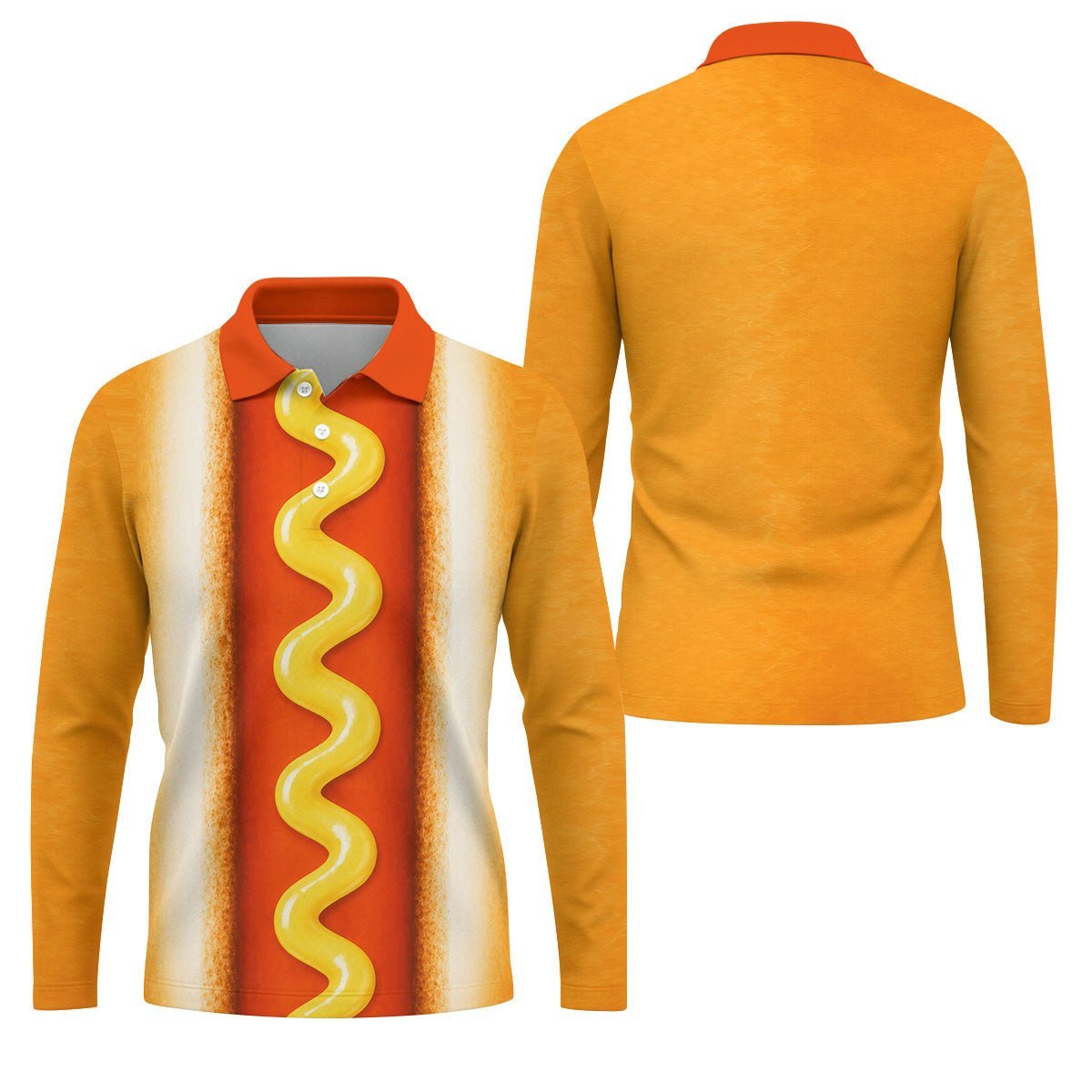 Hot Dog Suit Golf Shirt, Humorous Food Lover Pattern, Golf Shirt For Men