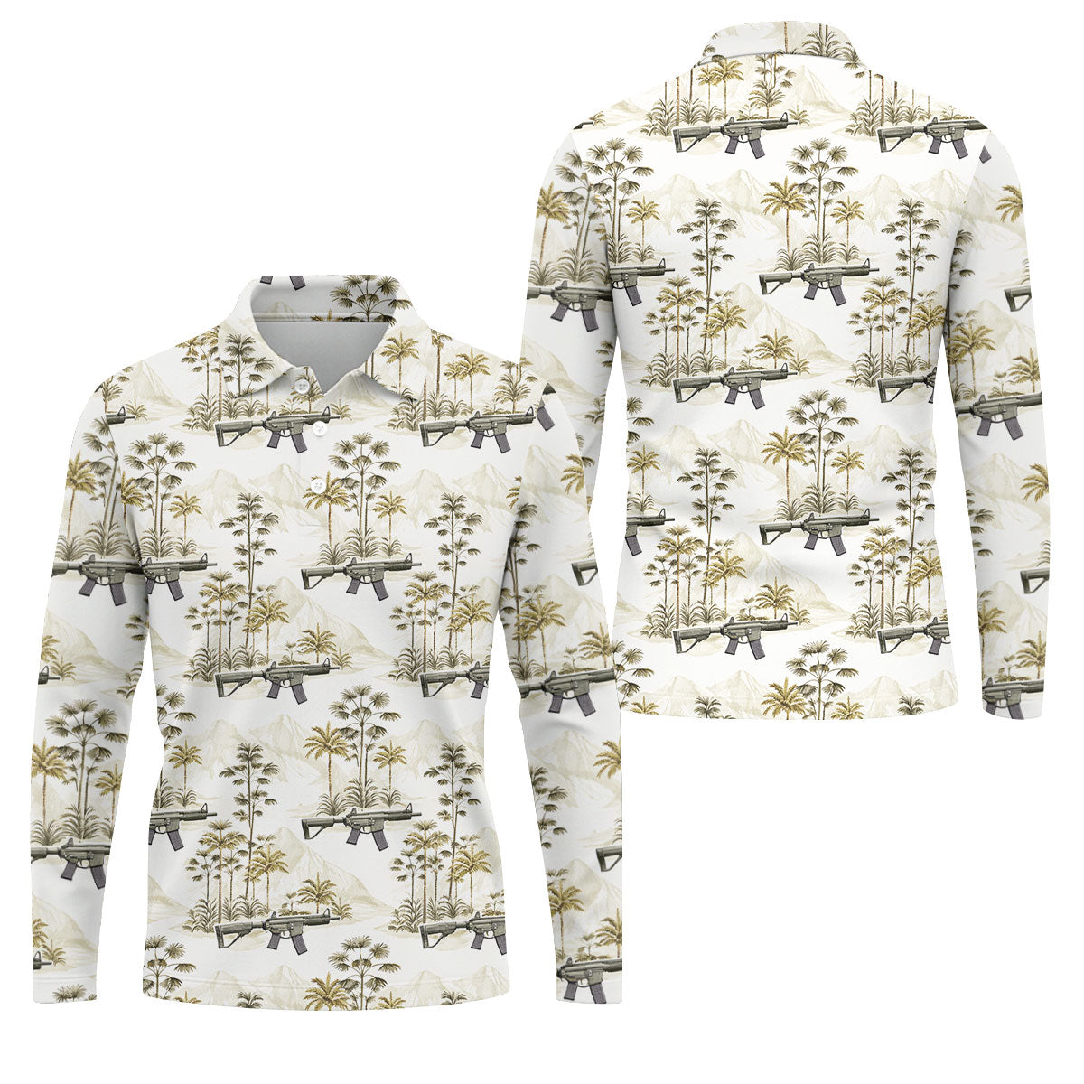 Military Theme Hawaiian Golf Shirt, Cool Golf Shirt, Golf Shirts For Men, Golf Gift For Men