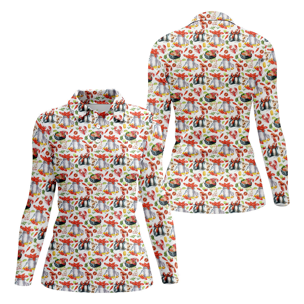 Crawfish Boil Pot Hawaiian Golf Shirt, Louisiana Crawfish Season Golf Shirt For Women