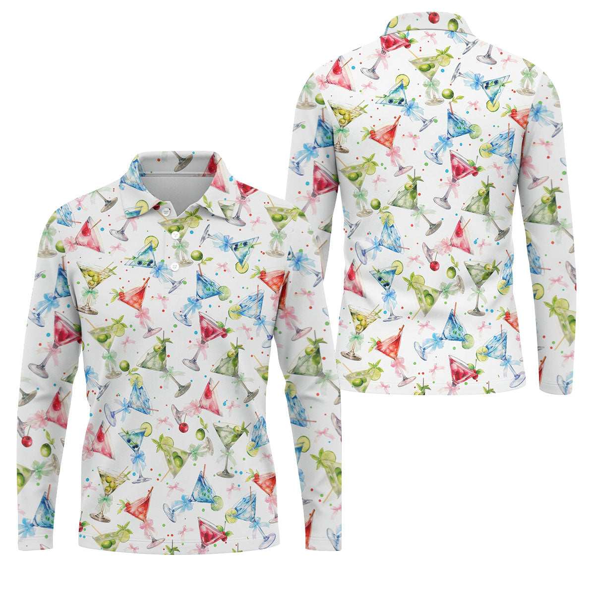 Coquette Martini Cinco De Mayo Celebration Golf Tops For Men, Summer Theme Polo ShirtFor Men