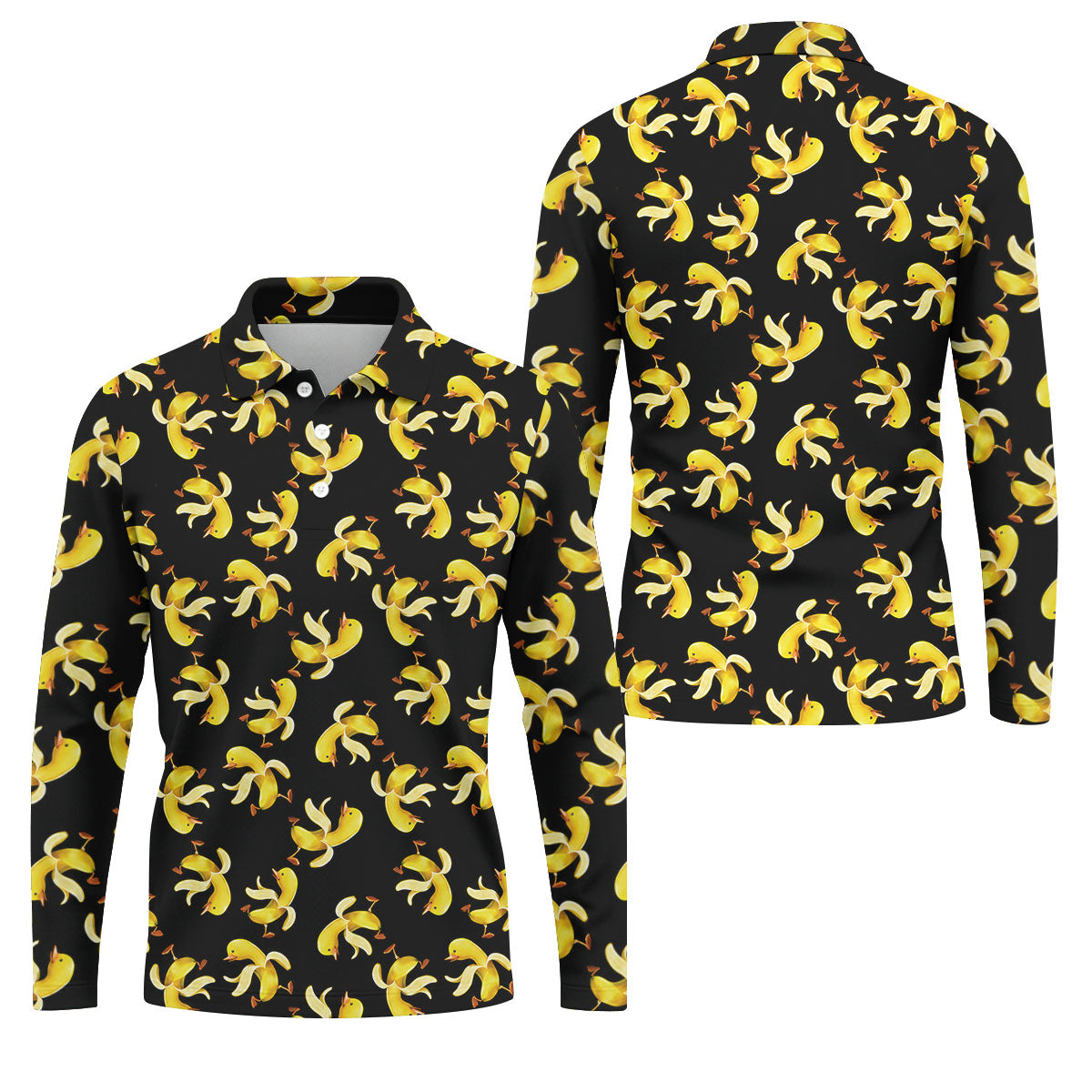 Banana Duck Hawaiian Golf Shirt, Men's Funny Golf Shirts, Polo Shirtor Men