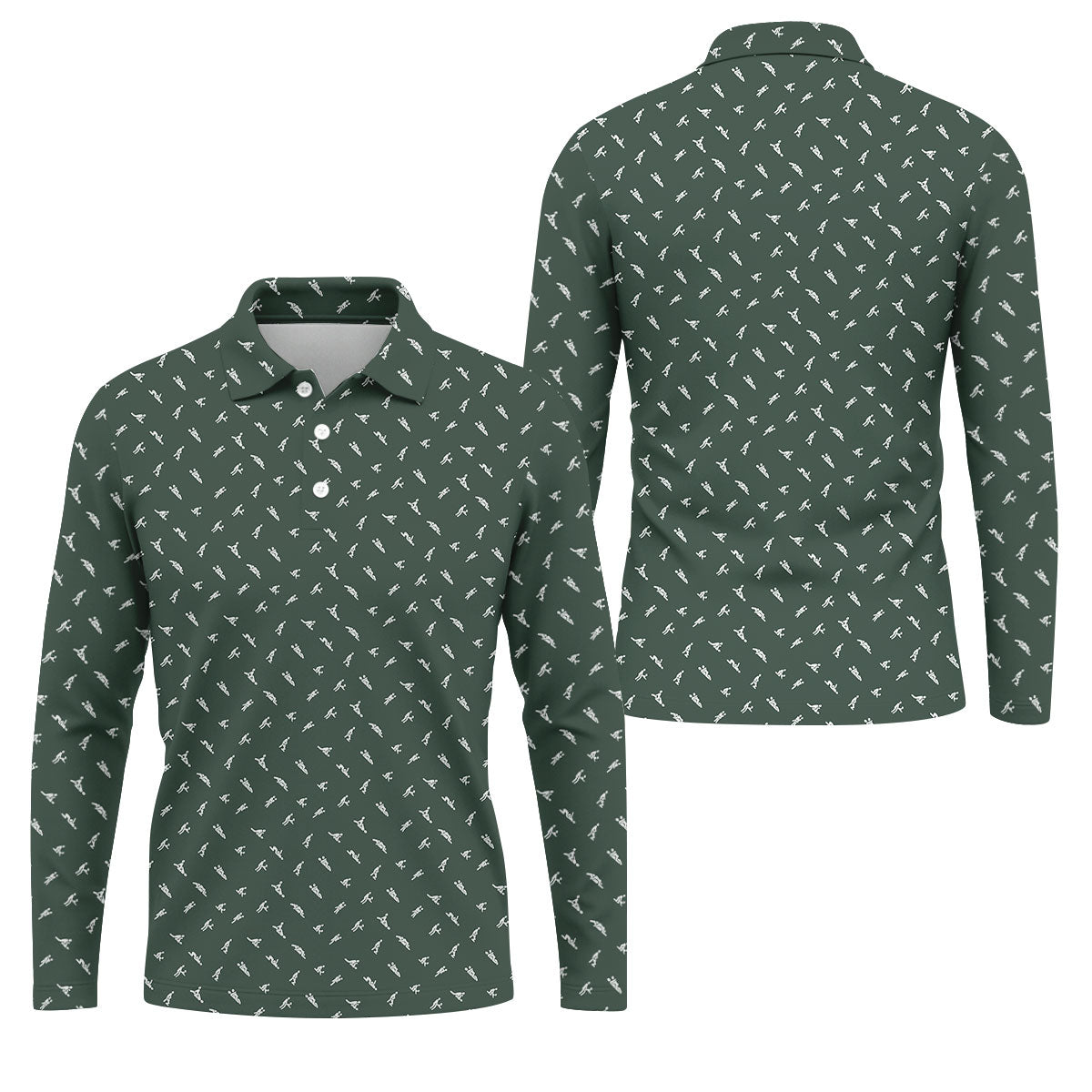 Naughty Position Dark Green Fun Golf Shirts For Men, Valentines Golf Gift, Polo ShirtFor Men, Golf Gift For Men