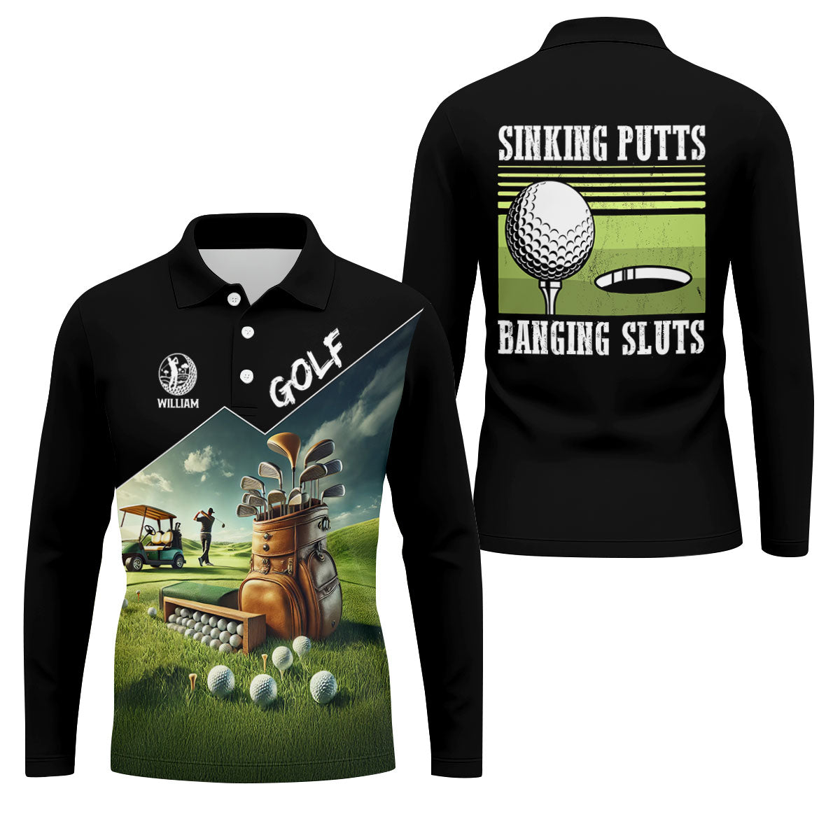 Golf Sinking Putts Banging Golf Tops For Men, Gifts For Golf Lovers, Polo ShirtFor Men, Golfing Apparel