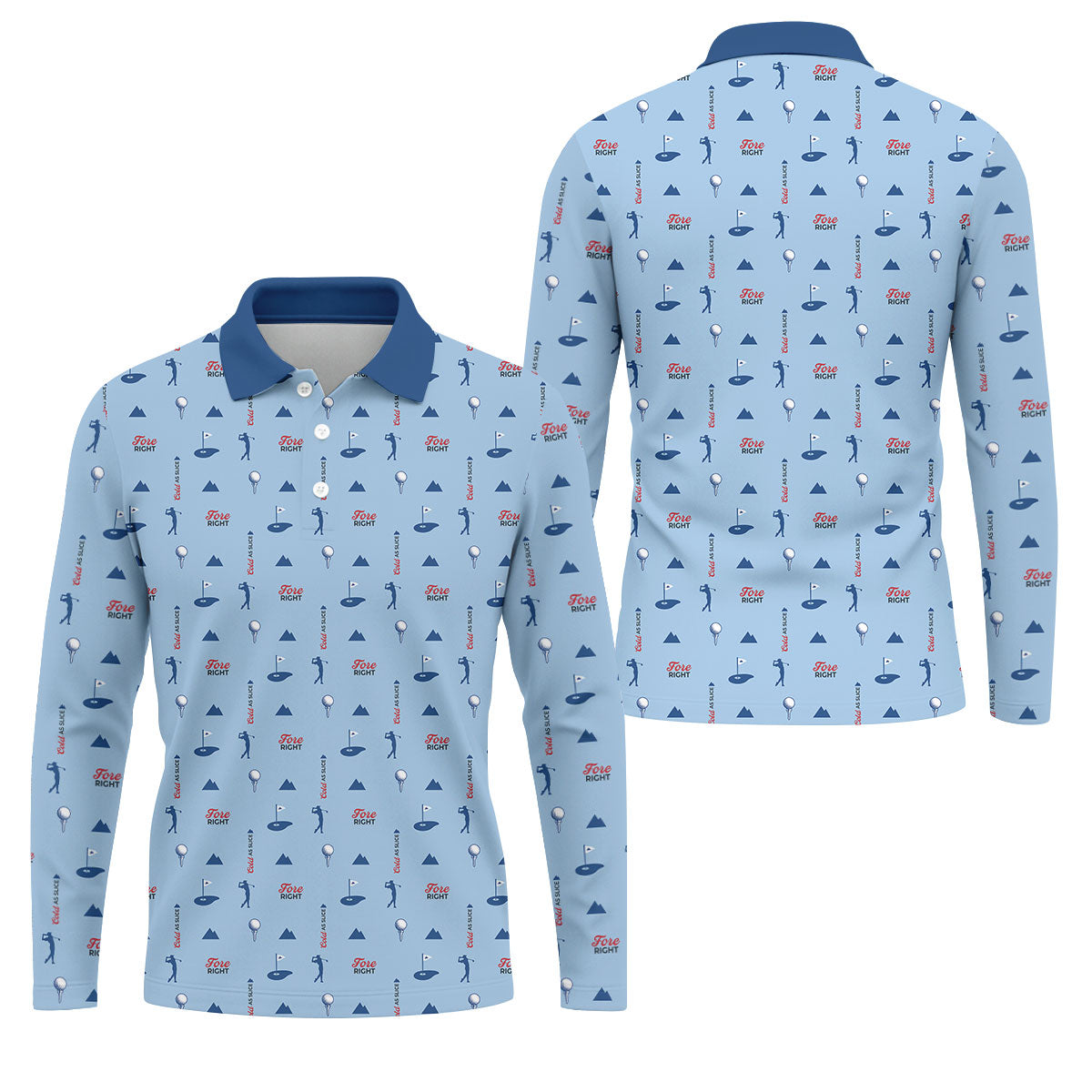 Fore Right Cold As Slice Golf And Beer Golf Shirts For Men, Polo Shirt Men, Golfing Apparel