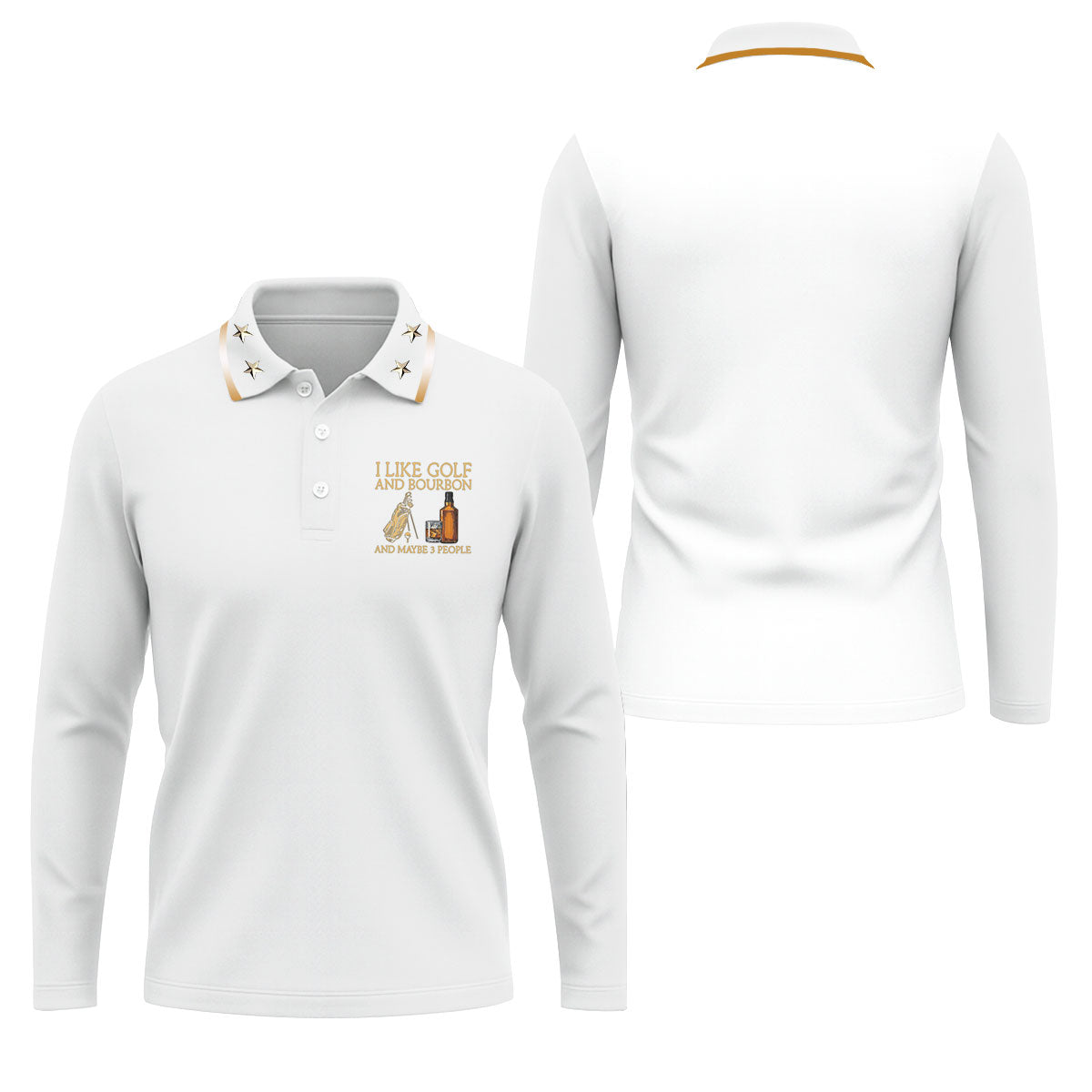 I Like Golf And Bourbon White Golf Shirt, Golf And Whiskey Golf Shirts For Men, Men's Funny Golf Shirts