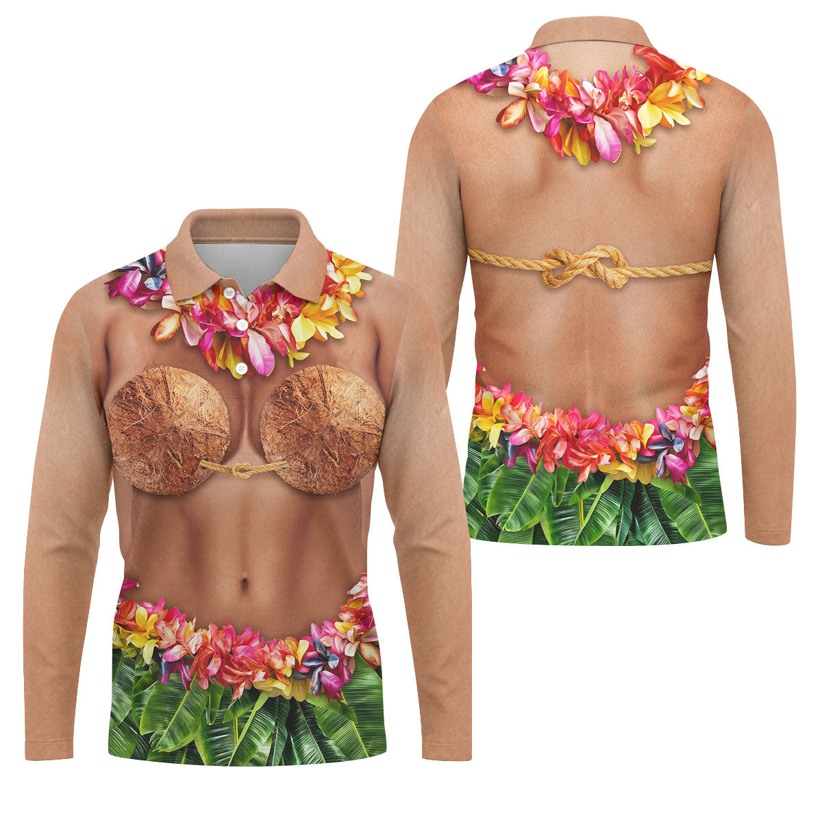 Tropical Theme Party Hawaiian Golf Shirt, Men's Funny Golf Shirts, Polo Shirt Men