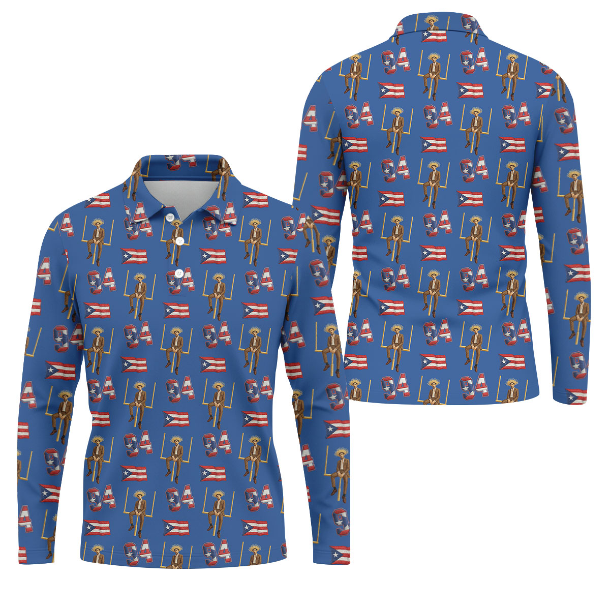 Bad Bunny Benito Bowl Football Theme Blue Men Polo, American Football League Gift Ideas For Football Fans