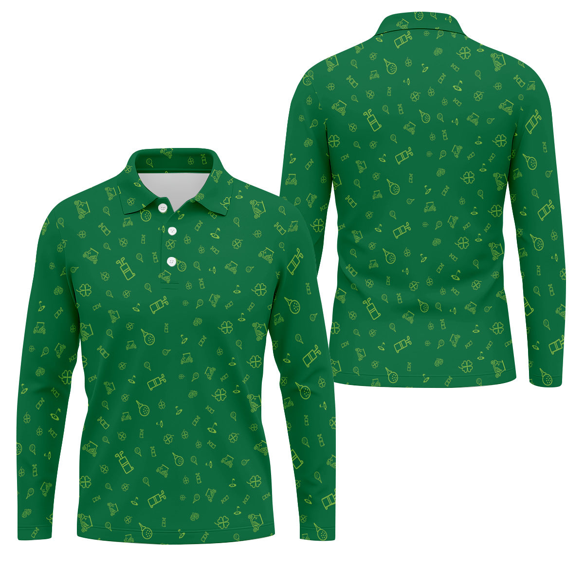 Golf And Beer Lucky Four Leaf Clover St Patrick's Day Green Golf Tops For Men, Golf Gift For Men
