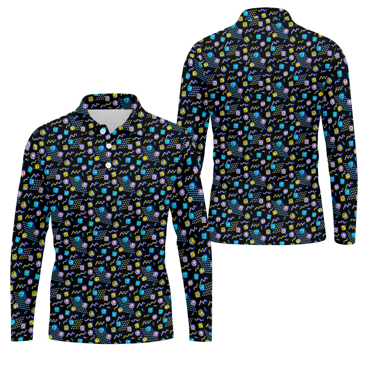 90s Dice Memphis Style Black Golf Shirt, Cute Golf Shirt, Polo ShirtFor Men, Golf Shirts For Men