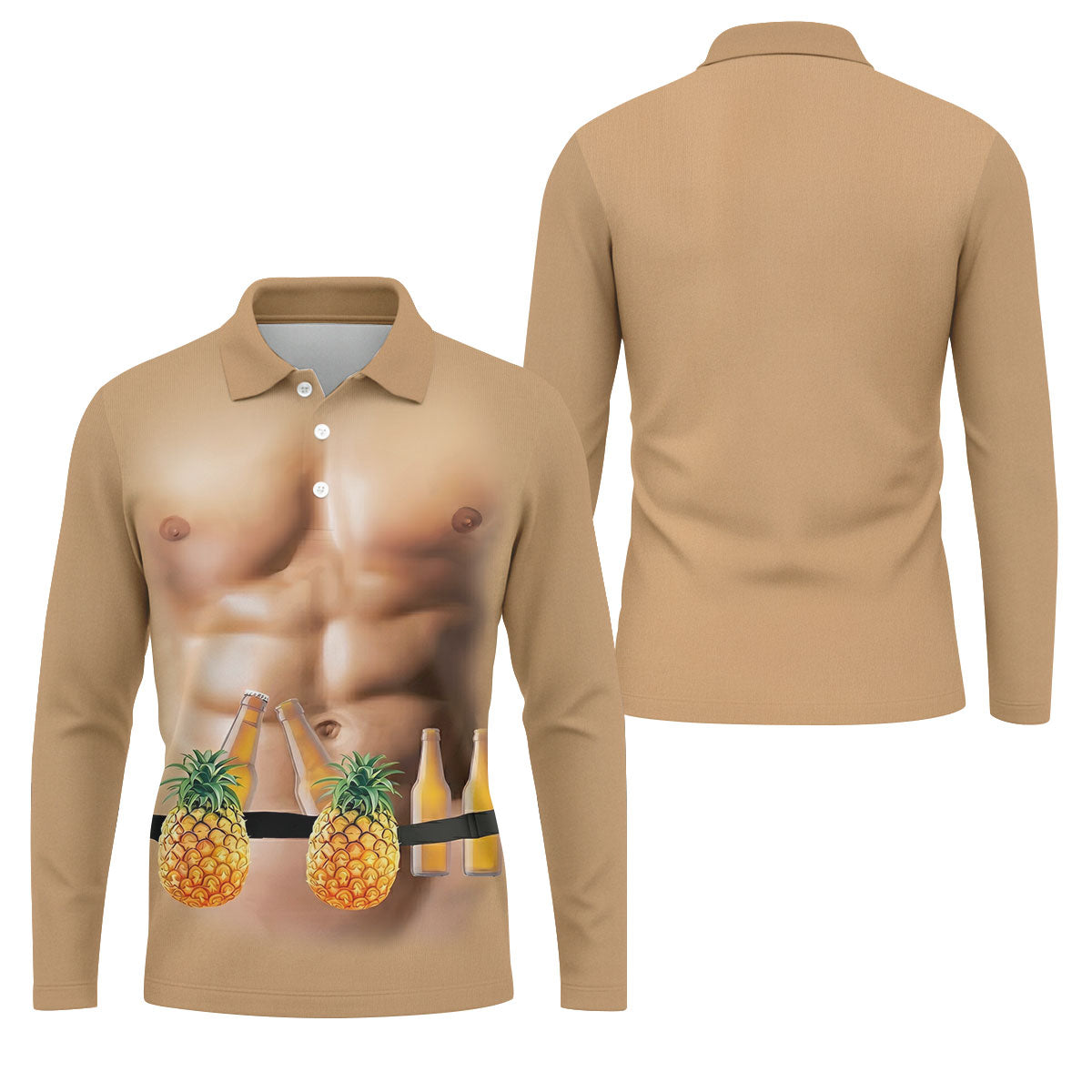 Funny Muscle Man Pineapple Beer Hawaiian Golf Shirt, Polo Shirtor Men, Golfing Apparel