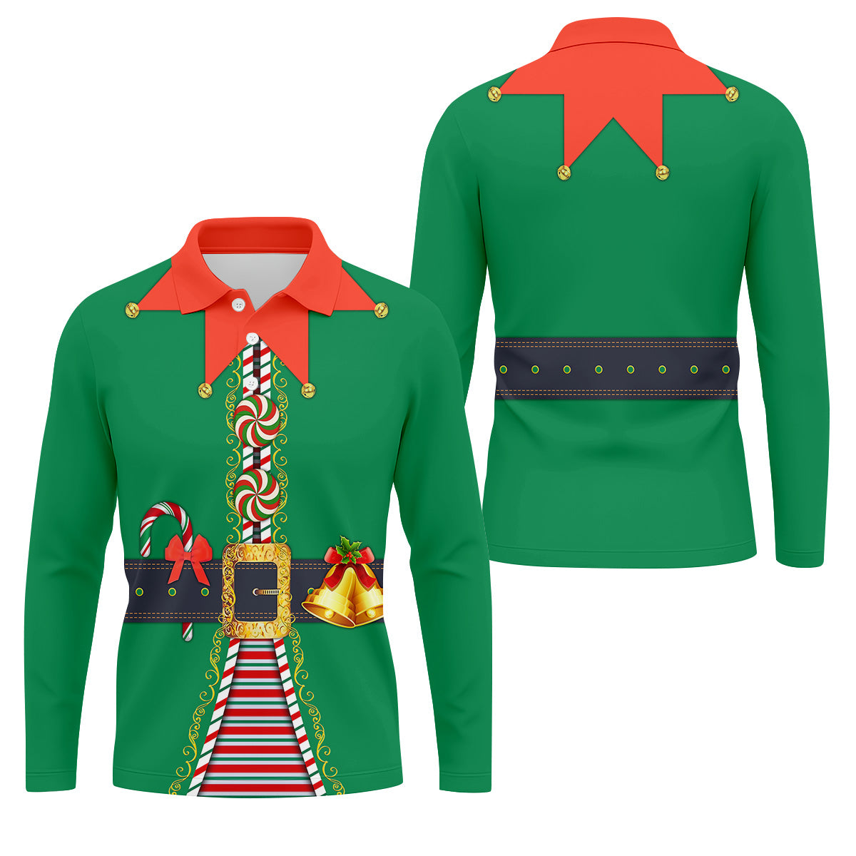 Funny Christmas Elf Golf Tops For Men, Christmas Golf Shirt, Polo ShirtFor Men, Christmas Golf Shirt