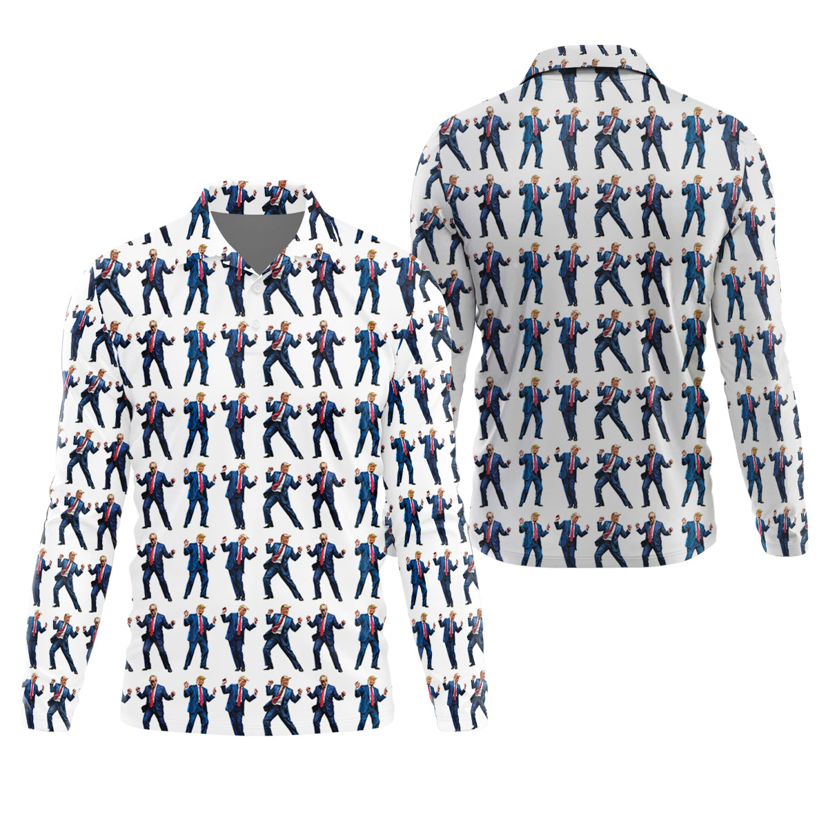 Christmas Trump Dancing Golf Tops For Men, Christmas Golf Polos Shirt, Men Golf Apparel