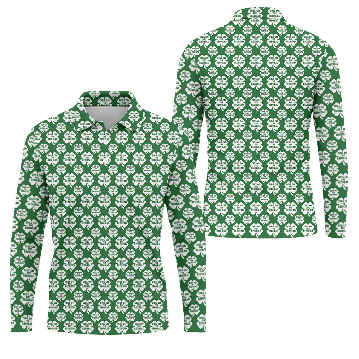 Dibs On The Redhead Lucky Four Leaf Clover St Patrick's Day Golf Shirt, Polo ShirtFor Men, Golf Shirts For Men