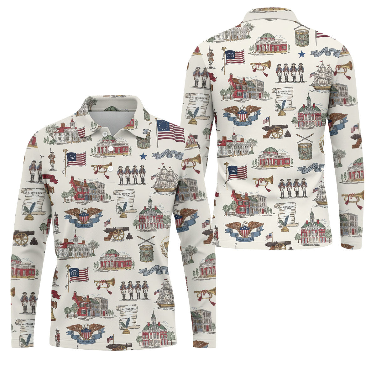 USA America Eagle Liberty Bell Flag 4th Of July Golf Shirt Patriotic Golf Shirt, Golf Shirts For Men