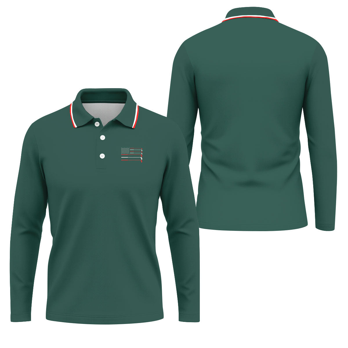 Golf Clubs US Flag Logo 250 Years Green Golf Shirt, Patriotic 4th Of July Golf Shirts For Men