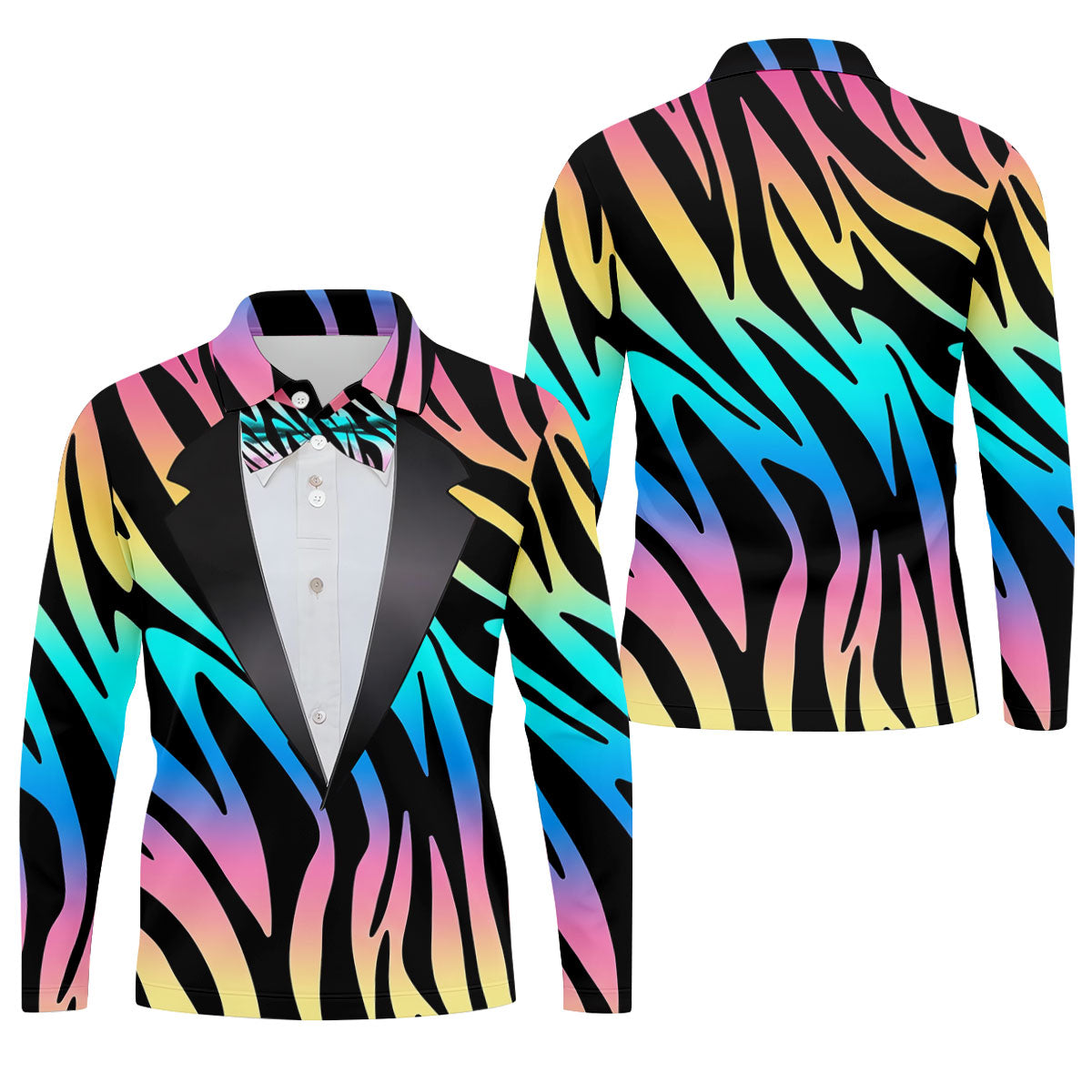 Colorful Zebra Funny Costume Hawaiian Golf Shirt, Polo Shirtor Men, Golf Shirts For Men