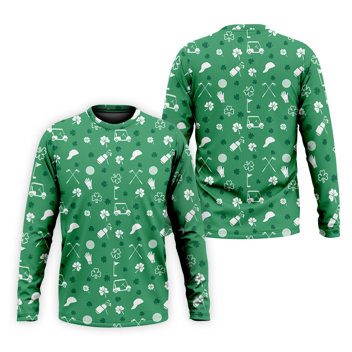 Golf Items Seamless Pattern St. Patrick’s Day Shamrock Golf Shirt, Polo ShirtFor Men, Golf Shirts For Men