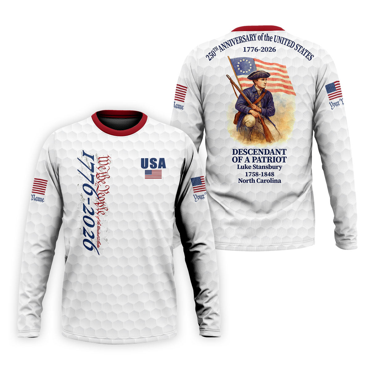 Descendant Of A Patriot Golf Tops For Men, 250 Years of America Golf Shirt, Patriotic Polo ShirtFor Men