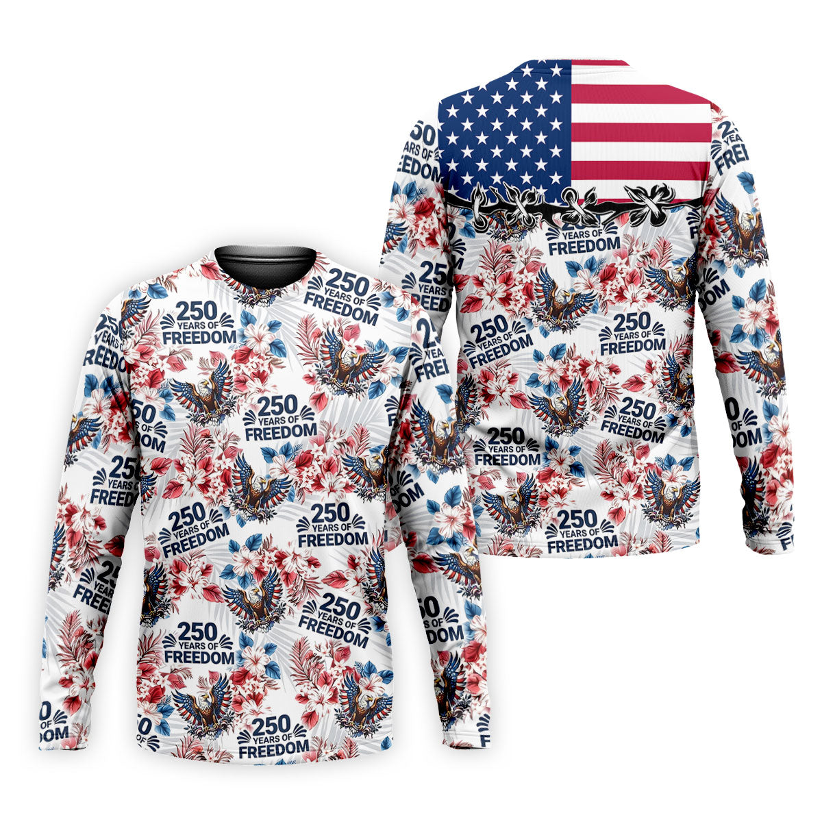 America 250 Years Of Freedom Tropical Vibe Patriotic Golf Shirt, 4th Of July Golf Shirt, Golf Shirts For Men