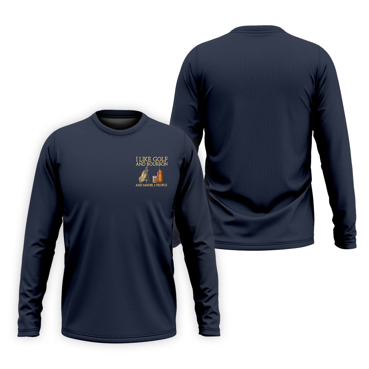 I Like Golf And Bourbon Navy Golf Shirt, Golf And Whiskey Golf Shirts For Men, Men's Funny Golf Shirts