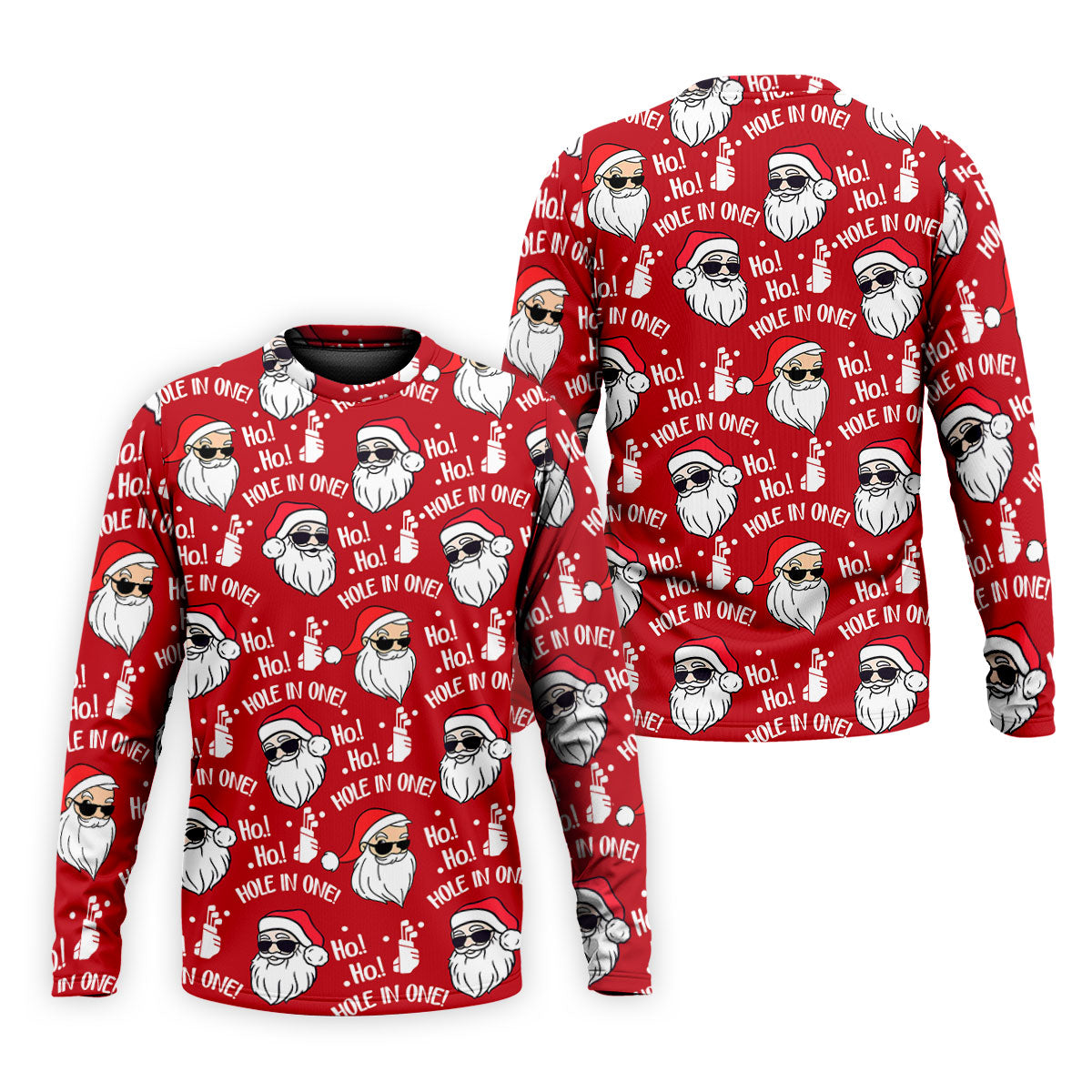 Ho Ho Hole In One Funny Santa Red Christmas Golf Tops For Men, Christmas Golf Shirt, Polo Shirtor Men
