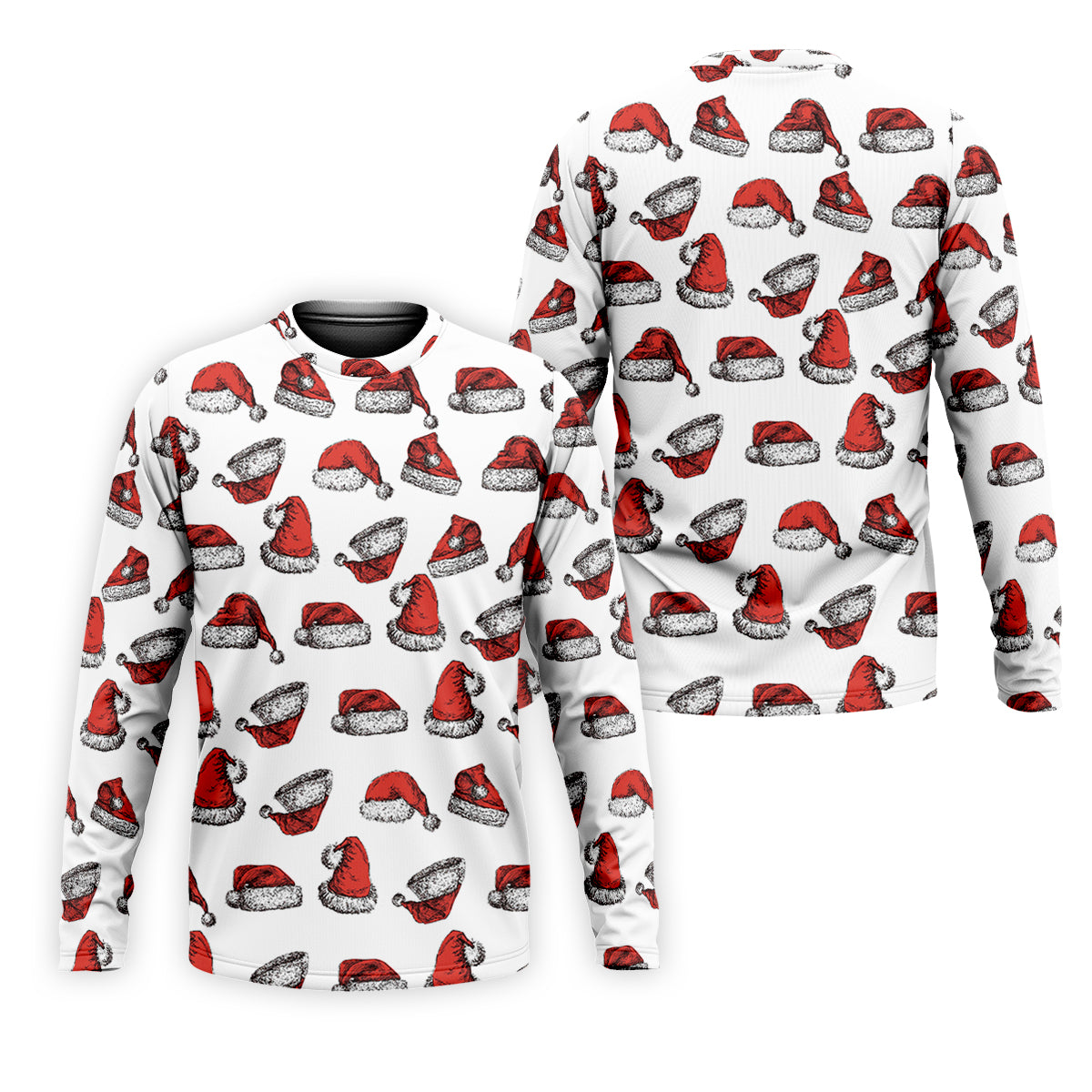 Santa Hat Pattern Christmas White Golf Tops For Men, Christmas Golf Shirt, Men's Golf Apparel