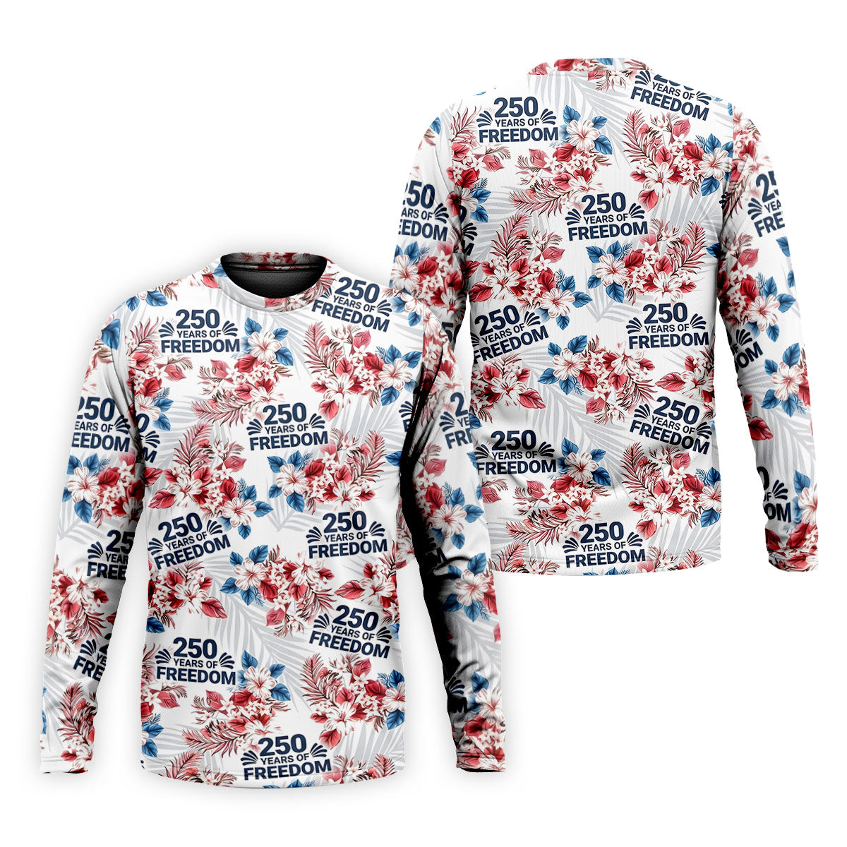 250 Years Of Freedom Tropical Vibe Retro Golf Shirt, Golf Tops For Men, 4th Of July Golf Shirts For Men