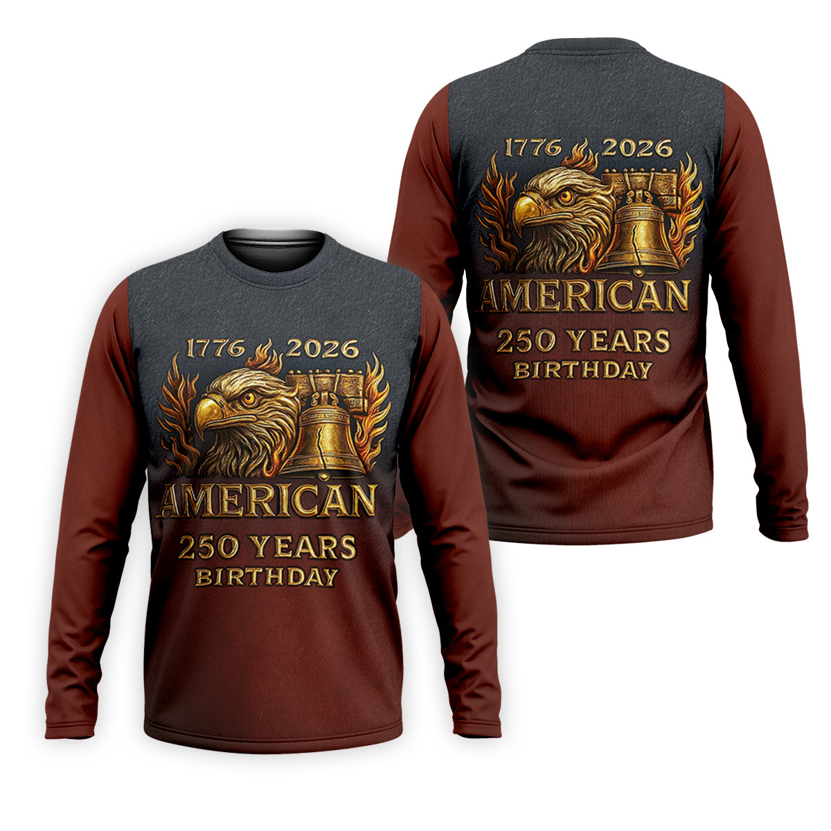 American 250 Years Birthday Navy And Maroon Golf Shirts For Men, 250th Anniversary Polo ShirtFor Men