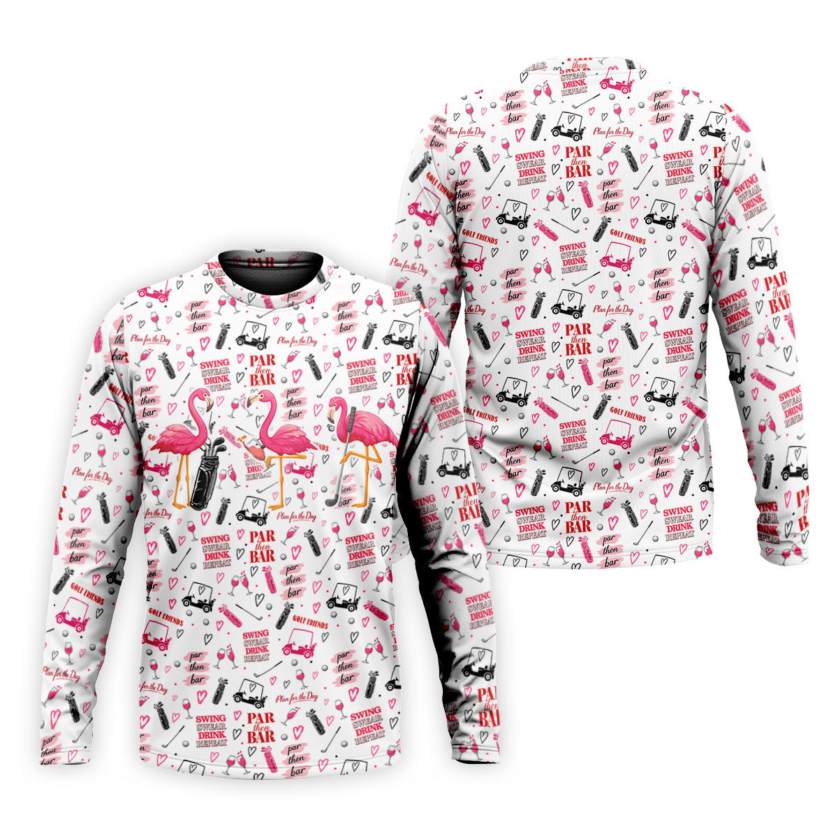 Par Then Bar Flamingo Golf Shirt, Tropical Party Polo Shirt Men, Golf Shirts For Men