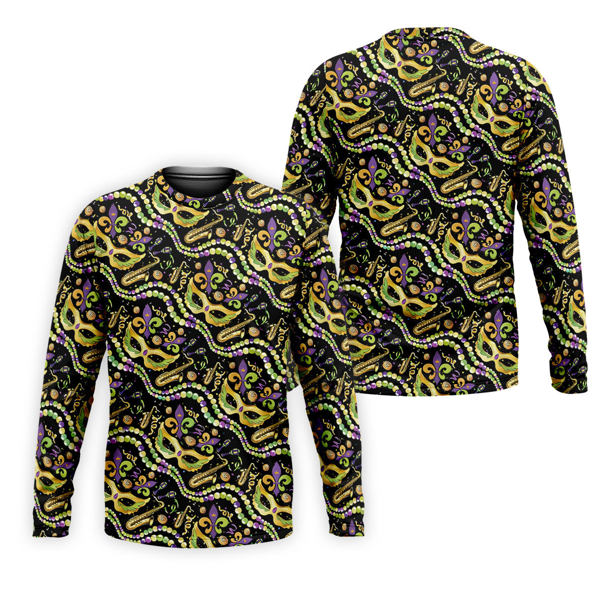 Gold Masquerade Mask Beads String Mardi Gras Golf Shirt, Polo ShirtFor Men, Golf Shirts For Men