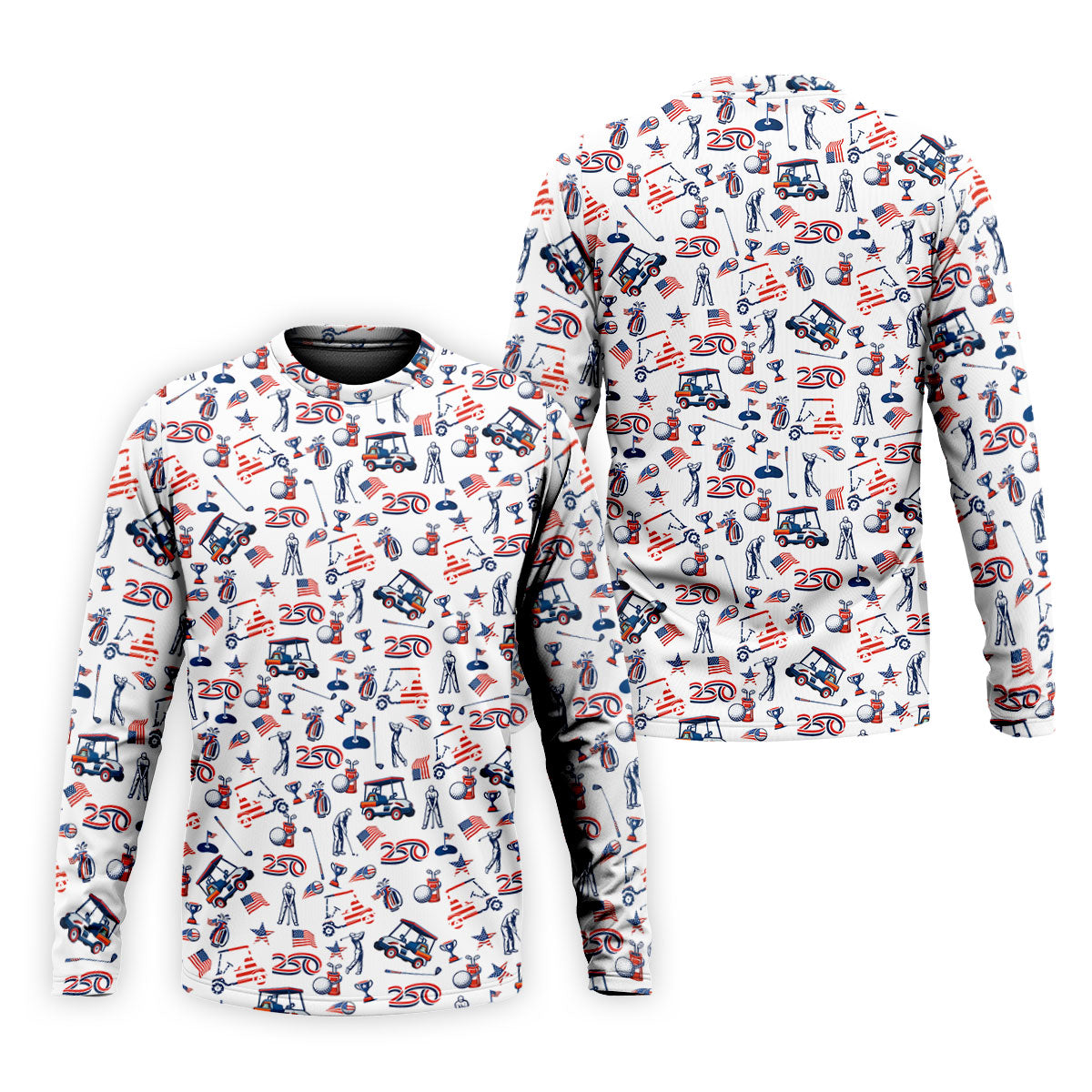 250th Anniversary US Flag Pattern Patriotic Golf Shirt, 4th Of July Golf Shirt Golf Tops For Men, Golf Shirts For Men