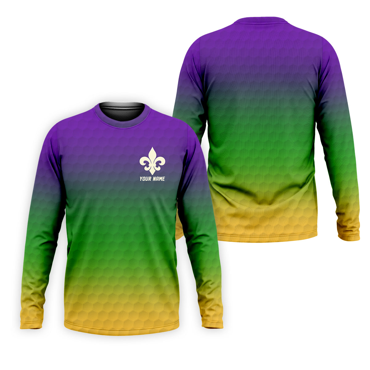 Purple Green Gold Golf Ball Pattern Mardi Gras Golf Shirt, Golf Tops For Men, Polo ShirtFor Men
