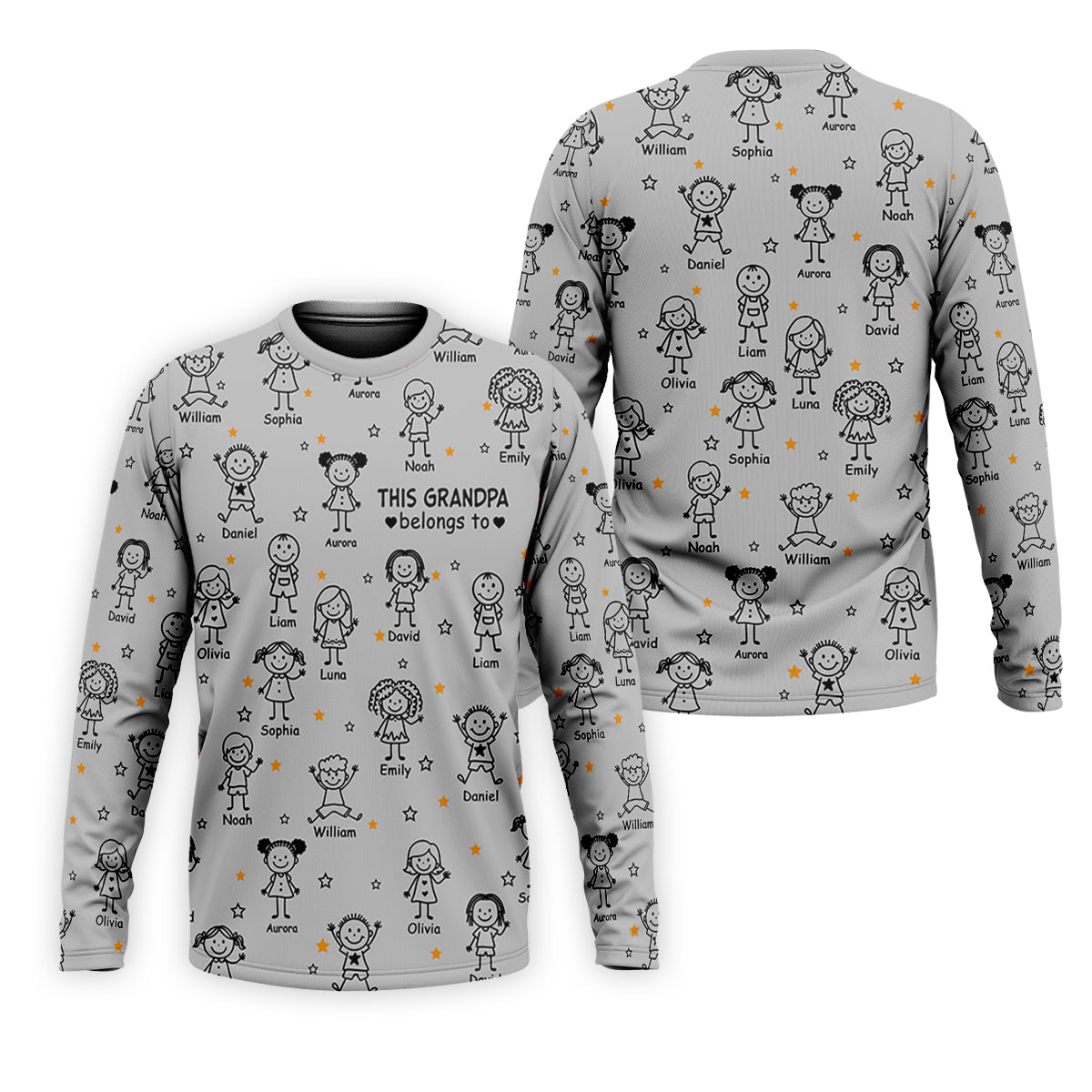 This Grandpa Dad Belongs To Kids Pet Grey Golf Shirt, Polo ShirtFor Men, Golf Gift For Men