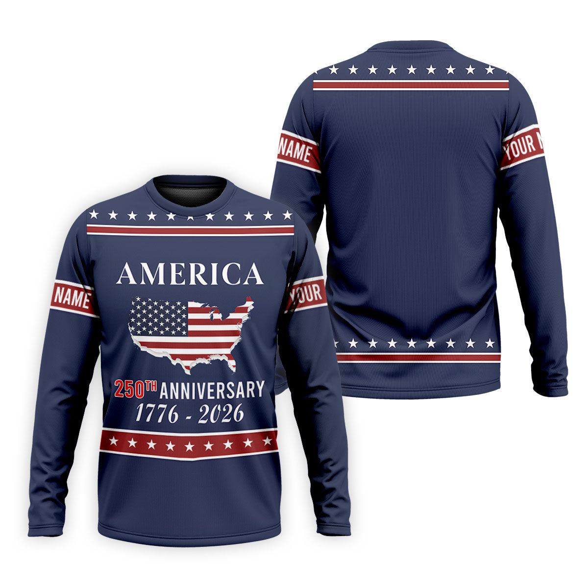 America 250th Anniversary 1776-2926 Navy Golf Shirt, 4th Of July Patriotic Golf Shirts For Men